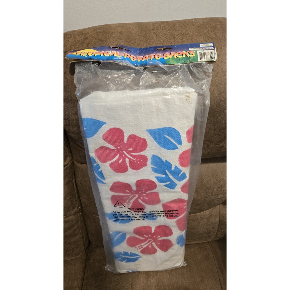 Tropical Potato‎ Sack Race 6pc 41" Aloha Luau Tiki Party Adult Games Retro - Picture 4 of 5